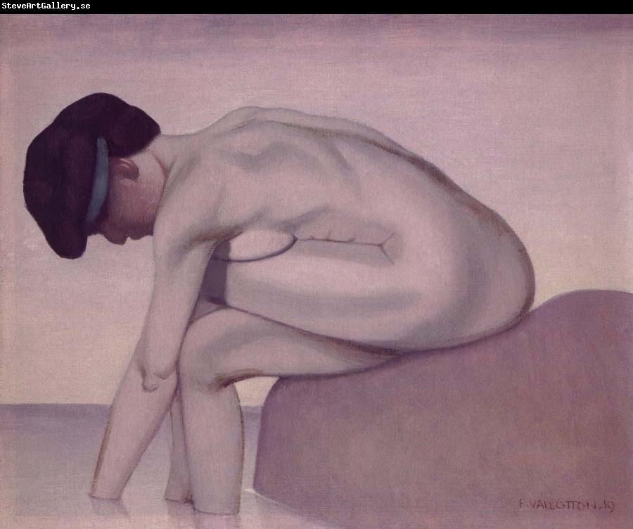 Felix Vallotton Bather in Profile seated on a Cliff